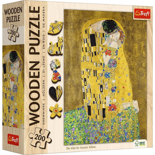 Wooden puzzle 200 pieces The Kiss Gustav Klimt