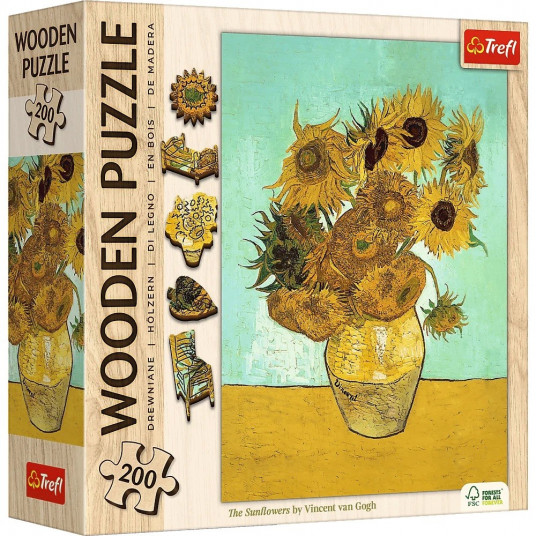 Wooden puzzle 200 pieces Sunflowers Vincent van Gogh