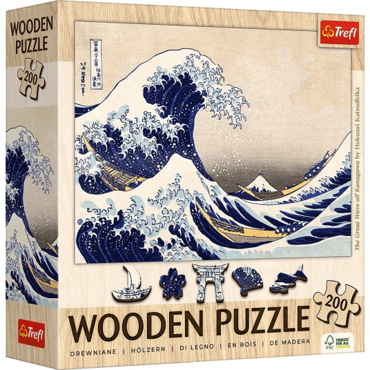 Wooden puzzle 200 pieces The Great Wave if Kanagawa Hokusai Katsushika