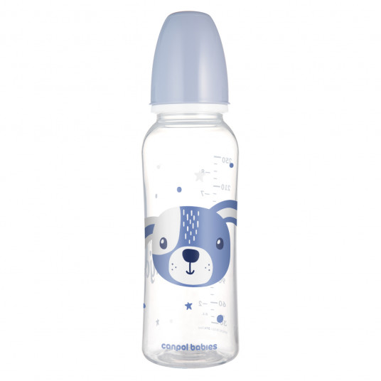 CANPOL BABIES siauro kaklelio buteliukas CUTE ANIMALS, 250 ml, 11/841_blu