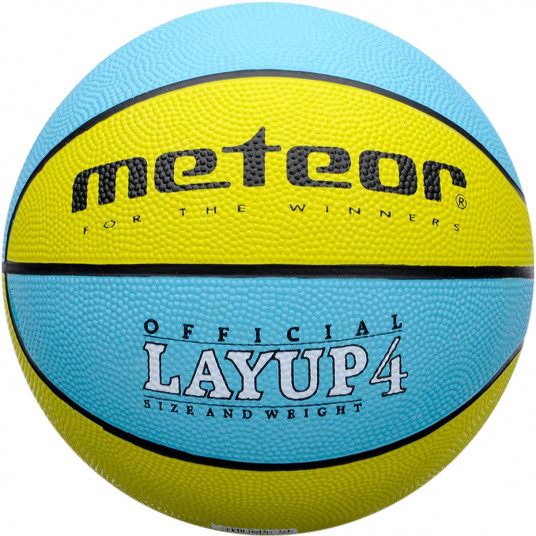 Krepšinio Kamuolys Meteoras Layup 4 Geltonai Mėlynas 07046