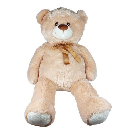 Mascot Plush Teddy Bear with a bow 100 cm beige