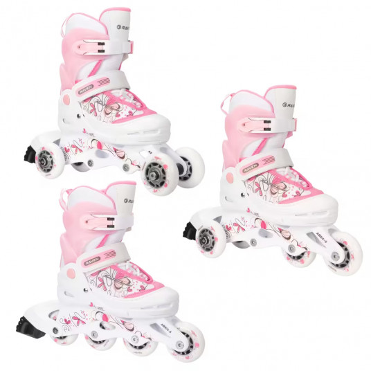 Riedučiai 3in1 Raven Laguna White/Pink, 34-37