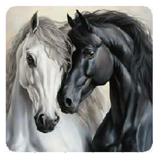 Diamond mosaic - Two horses