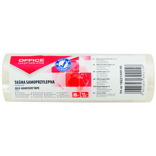 Lipni, skaidri juostelė 19mmx33m/8vnt.