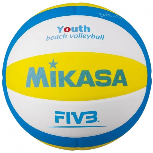 Mikasa SBV paplūdimio tinklinis geltonai mėlyna-balta 5 dydis