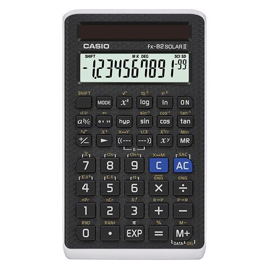 Mokslinis skaičiuotuvas CASIO FX-82Solar II, 19 x 70 x 121 mm, vnt.