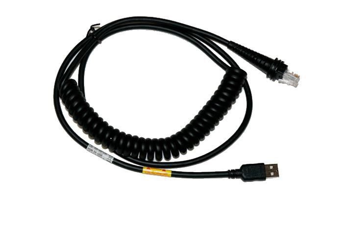 USB-cable, Coiled, 3m, black