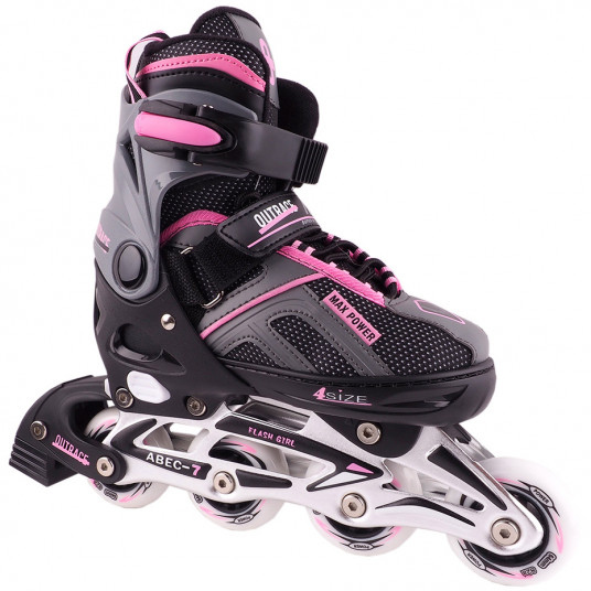 Outrace Flash Girl Riedučiai Pilkai Rožinė PW-126B-79 - Dydis 37-40