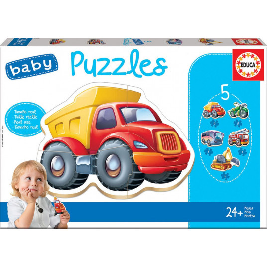 5 dėlionės (puzzle) BABY VEHICLES 1-3 metų