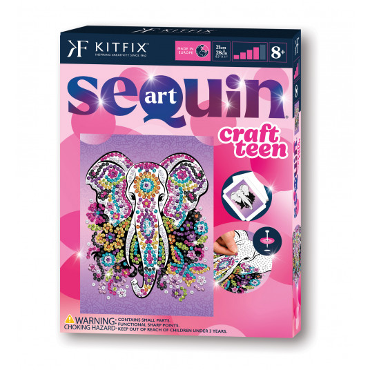 KITFIX DIY „Sequin Art Teen“ rinkinys „Dramblys“