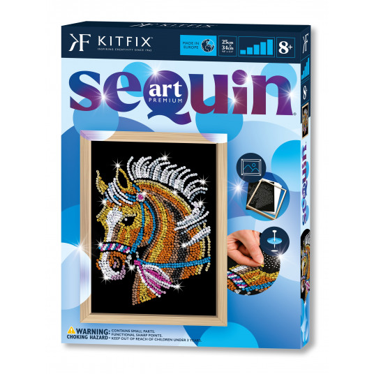 KITFIX DIY „Sequin Art“ mėlynasis rinkinys „Žirgas“