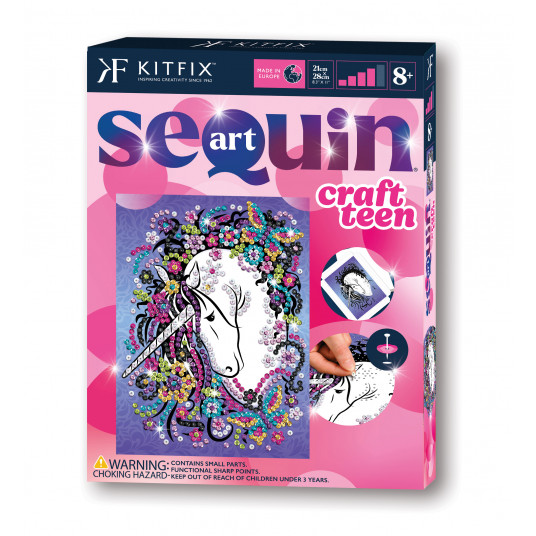 KITFIX DIY „Sequin Art Teen“ rinkinys „Vienaragis“