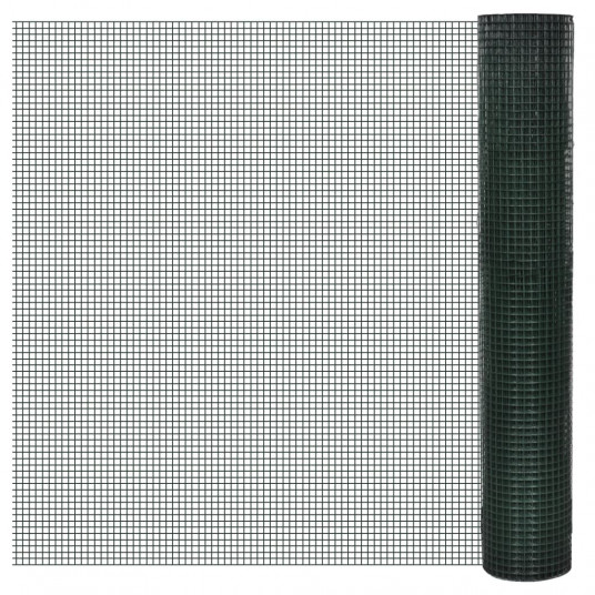 Vielinis tinklas viščiukams su PVC danga, žalias, 25x1m
