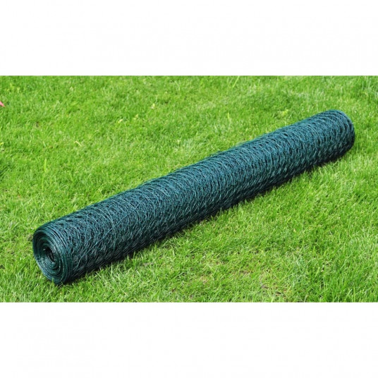Vielinis tinklas viščiukams su PVC danga, žalias, 25x1m