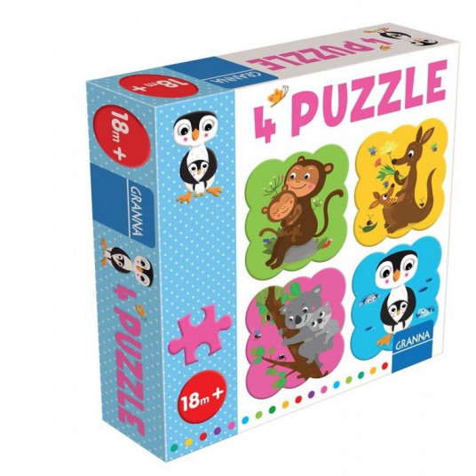 Puzzle with Penguin 4 puzzles 4 pieces
