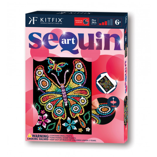 KITFIX DIY „Sequin Art“ raudonasis rinkinys „Gintarinis drugelis“