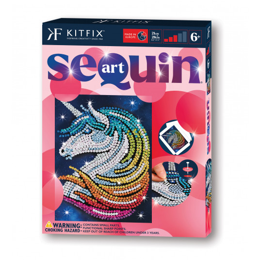 KITFIX DIY „Sequin Art“ raudonasis rinkinys „Vienaragis“