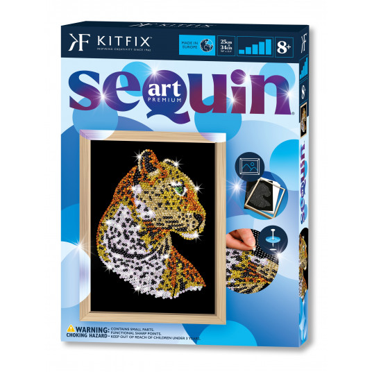 KITFIX DIY „Sequin Art“ mėlynasis rinkinys „Leopardas“