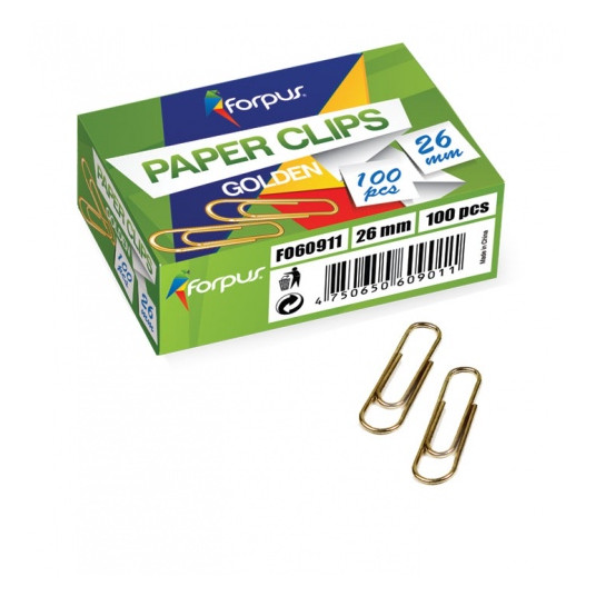 Sąvaržėlės Forpus, geltono metalo, 26mm, apvalios (100)
