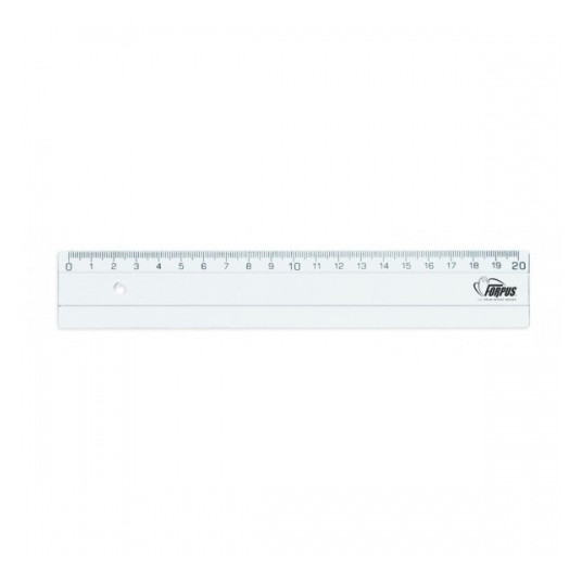 Liniuotė Forpus, plastikinė, skaidri, 20cm