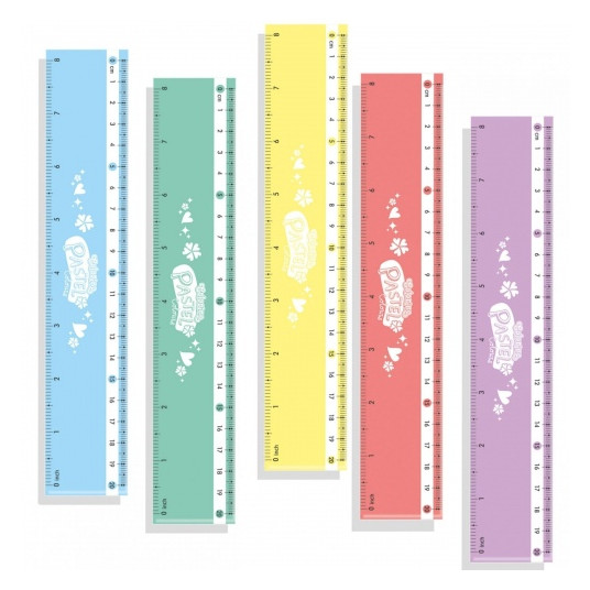 Liniuotė Colorino Pastel 20 cm plastikinė pastelinių spalvų