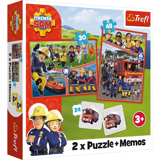 Puzzle 2in1 memos Fireman Sam Team