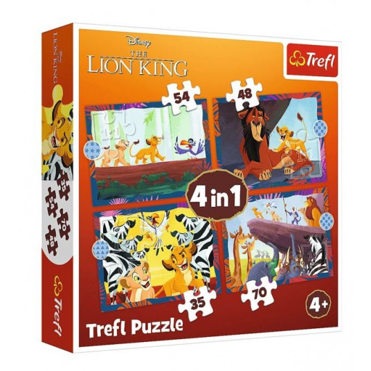 Puzzle 4w1 Brave Lion King