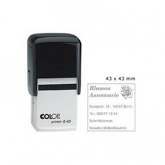 Antspaudas COLOP Printer Q43 juodas su bespalve pagalvėle, vnt.