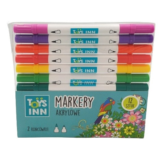Acrylic markers with two tips 12 pieces