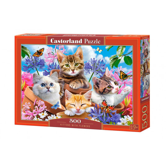 Dėlionė Castorland Kittens with Flowers, 500 dalių