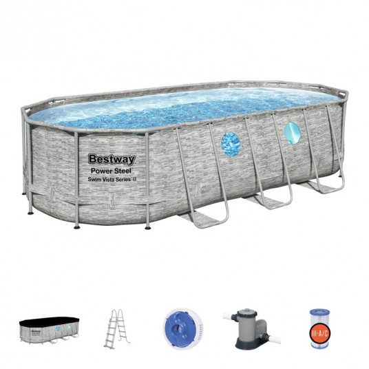 Ovalus baseinas "Power Steel" 549x274x122 cm Bestway