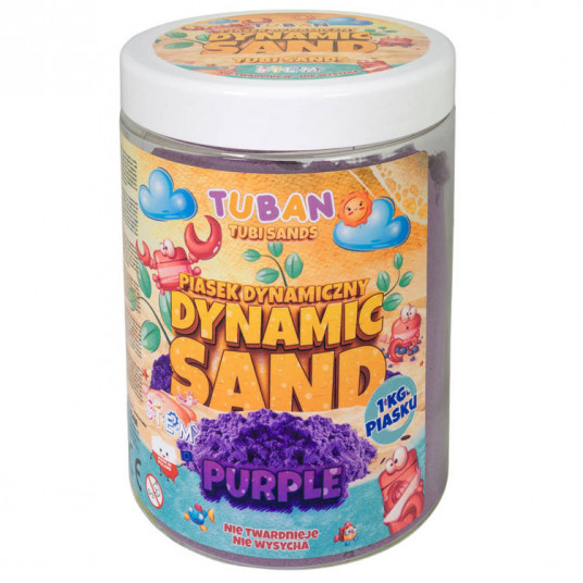Kinetinis smėlis Tubanas, 1kg, violetinis