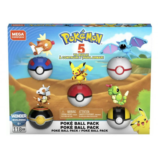 MEGA CONSTRUX POKEMON POKE BALL 5-PAK GHP85