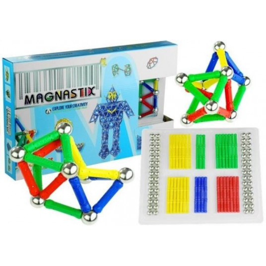 Magnestix Magnetic Blocks, Sticks, Colored Balls 188 Pieces 659