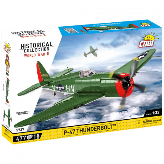 COBI 5737 Historical Collection WWII P-47 Thunderbolt 477 Pads Fighter & Fighter-Attack Aircraft