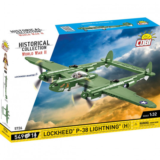 COBI 5726 Historical Collection WWII American Fighter Aircraft Lockheed P-38 LIGHTNING (H) 545 Pads