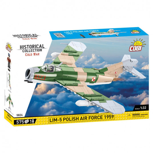 COBI 5824 Historical Collection Cold War Fighter Aircraft LIM-5 Polish Air Force 1959 575 bricks