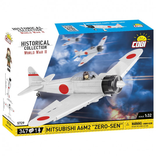 COBI 5729 Historical Collection WWII Airplane Mitsubishi A6M2 "ZERO-SEN" 347 bricks