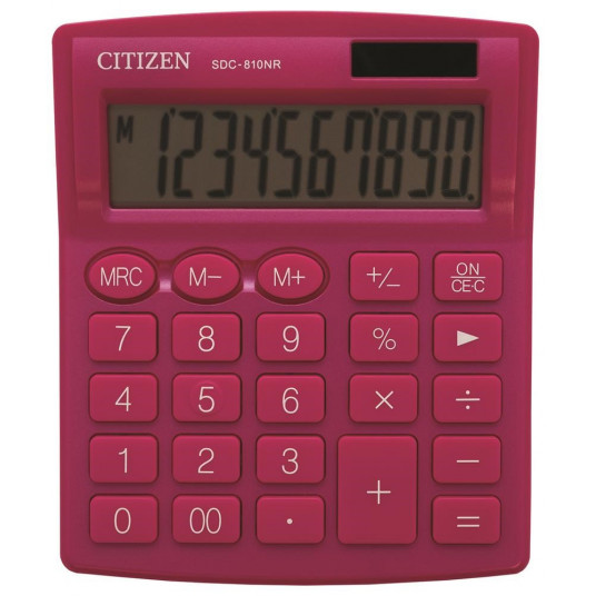 CITIZEN KALKULATOR BIUROWY SDC-810NRPKE, 10-cyfrowy, 127x105mm, różowy