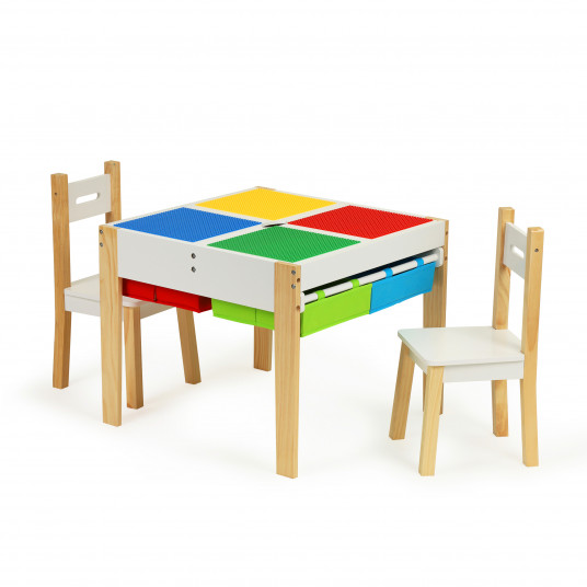 Wooden furniture for children set table + 2 chairs