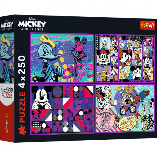 Puzzle 4x250 elements Mickey Mouse