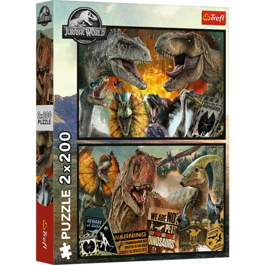Puzzle 2x200 elements Jurassic World Prehistoric world