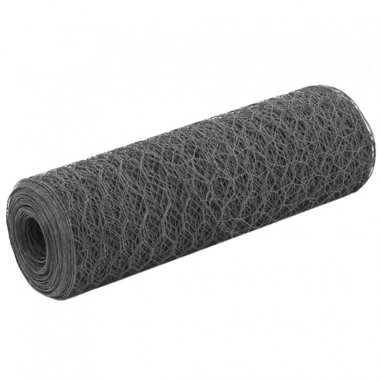  Vielos tinklas su PVC danga, pilkas, 25x0,5m 