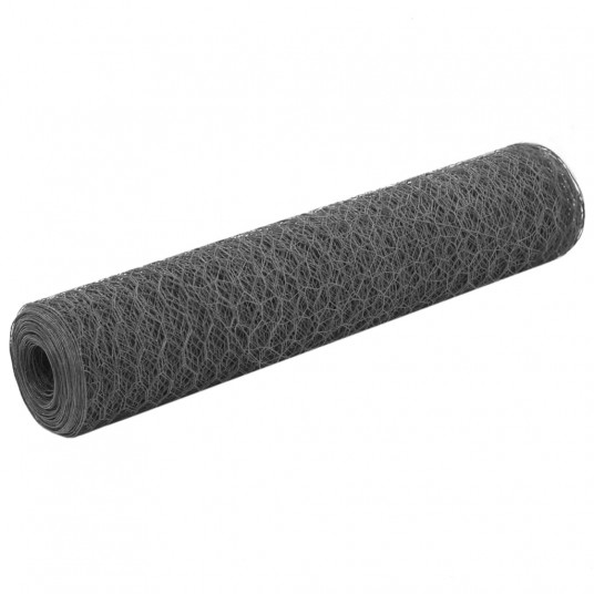 Vielos tinklas su PVC danga, pilkas, 25x0,75m