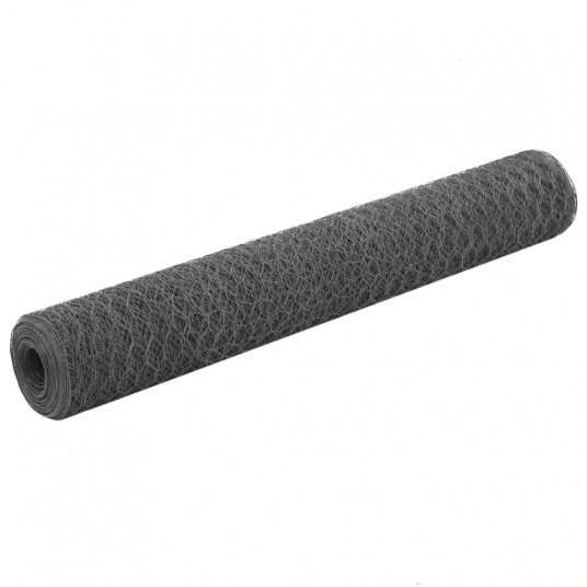  Vielos tinklas su PVC danga, pilkas, 25x1m 