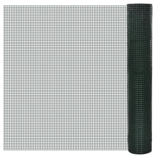  Vielinis tinklas, žalias, 10x1m, cinkuotas ir dengtas PVC 