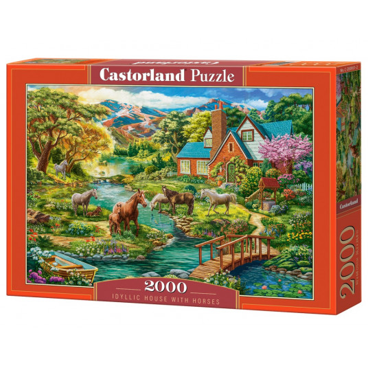 Puzzle 2000 elements Idyllic House with Horses