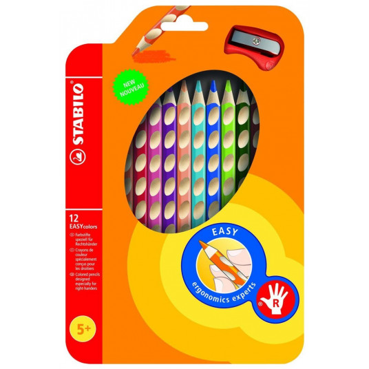 Wooden crayons STABILO EASYcolors R case with pendant 12 pcs.