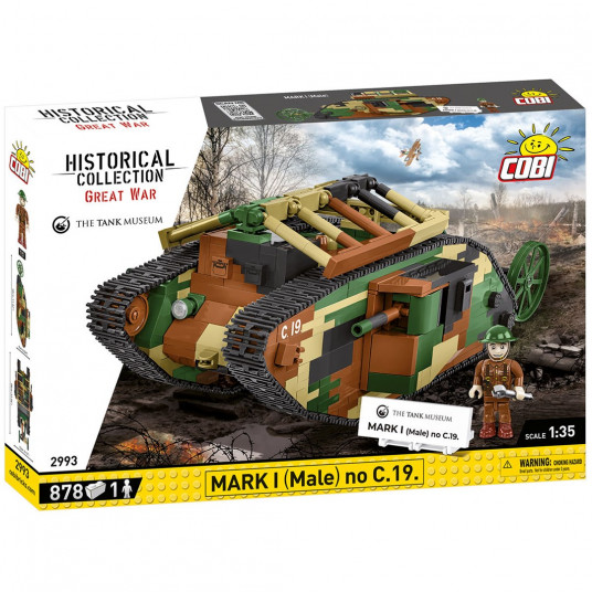 COBI 2993 Historical Collection Great War British Tank Mark I Male no C.19 878 bricks